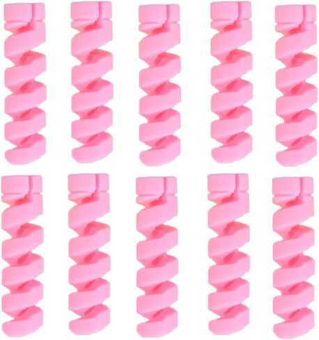 MOTZU 10 Pieces USB Charger Cable Saver, Micro USB Data Cable Protector, PC/Notebook Laptop Cell Charging Cable Saver, Pink in Saudi Arabia