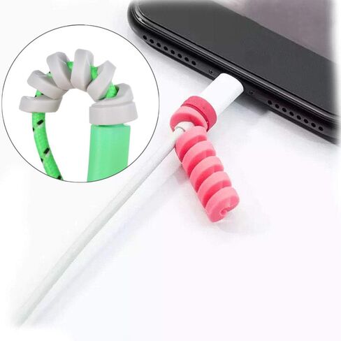 MOTZU 10 Pieces USB Charger Cable Saver, Micro USB Data Cable Protector, PC/Notebook Laptop Cell Charging Cable Saver, Pink in Saudi Arabia