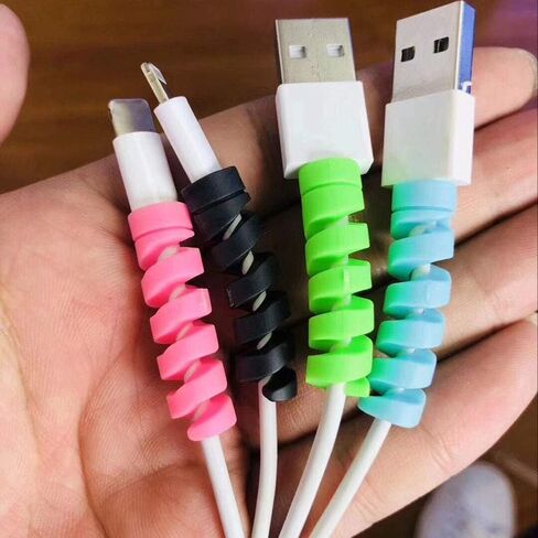 MOTZU 10 Pieces USB Charger Cable Saver, Micro USB Data Cable Protector, PC/Notebook Laptop Cell Charging Cable Saver, Pink in Saudi Arabia