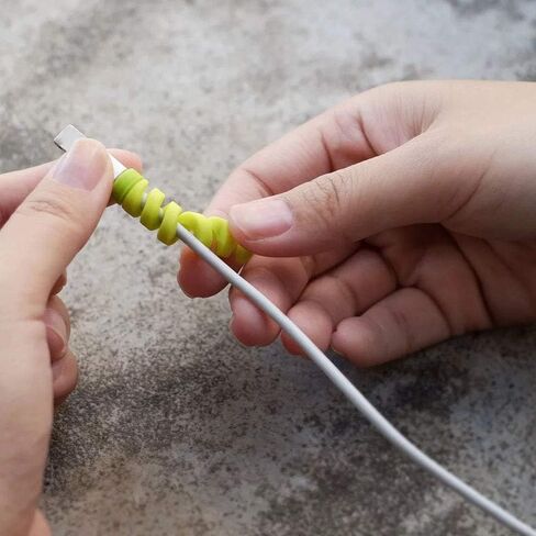 MOTZU 10 Pieces USB Charger Cable Saver, Micro USB Data Cable Protector, PC/Notebook Laptop Cell Charging Cable Saver, Pink in Saudi Arabia