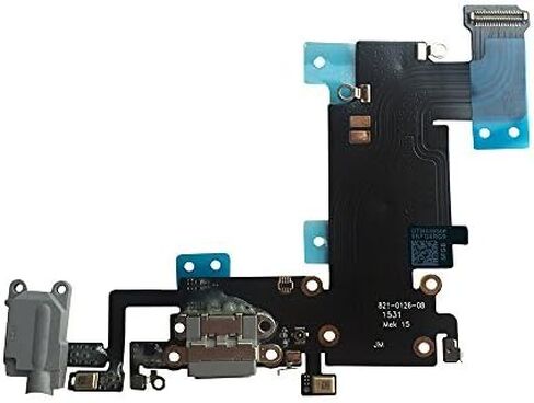 OEM Charging Port Dock Connector Flex Cable w/Microphone + Headphone Audio Jack Port Ribbon Replacement Part Compatible for iPhone 6s Plus All Carriers (Black/Space Gray) in Saudi Arabia