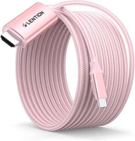 LENTION 10FT USB C to HDMI 2.0 Cable Adapter 4K@60Hz Thunderbolt 3/4 to HDMI,USB-C Compatible 2023-2016 MacBook Pro 13/15/16,New iPad Pro/Mac Air/Surface,iMac,Dell(CU707-3M,Rose Gold) in Saudi Arabia