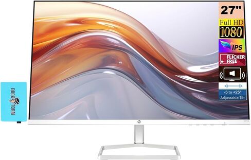 شاشة HP M27fwa مقاس 27 بوصة 16:9 FreeSync IPS 356D5AA#ABA مع قاعدة Docztorm، 27 بوصة FHD IPS (1920x1080) دقة أصلية 75 هرتز، 2 HDMI 1.4، 1 VGA، مثالية للاعبين، أبيض سيراميكي (أحدث طراز 2024) in Saudi Arabia