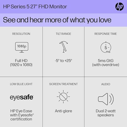شاشة HP M27fwa مقاس 27 بوصة 16:9 FreeSync IPS 356D5AA#ABA مع قاعدة Docztorm، 27 بوصة FHD IPS (1920x1080) دقة أصلية 75 هرتز، 2 HDMI 1.4، 1 VGA، مثالية للاعبين، أبيض سيراميكي (أحدث طراز 2024) in Saudi Arabia