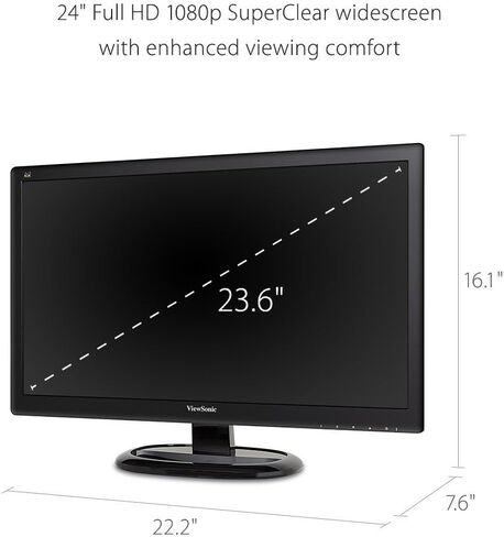 شاشة فيوسونيك VA2465SMH مقاس 24 بوصة 1080 بكسل LED HDMI وVGA (متجددة) in Kuwait