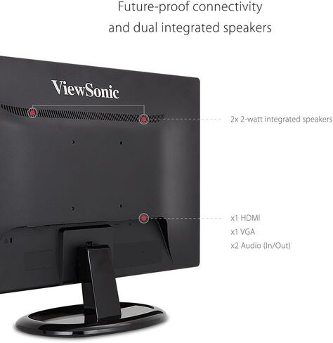 شاشة فيوسونيك VA2465SMH مقاس 24 بوصة 1080 بكسل LED HDMI وVGA (متجددة) in Kuwait