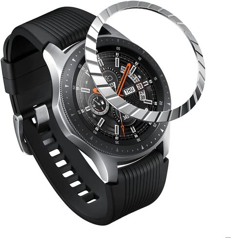 حلقة إطار متوافقة مع هاتف Samsung Gear S3 Frontier/غطاء لاصق بحلقة إطار كلاسيكي مضاد للخدش من الفولاذ المقاوم للصدأ غطاء حماية لساعة سامسونج جالاكسي 46 مم in Saudi Arabia