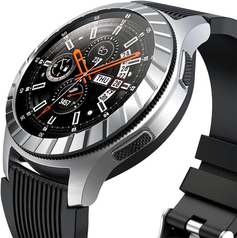 حلقة إطار متوافقة مع هاتف Samsung Gear S3 Frontier/غطاء لاصق بحلقة إطار كلاسيكي مضاد للخدش من الفولاذ المقاوم للصدأ غطاء حماية لساعة سامسونج جالاكسي 46 مم in Saudi Arabia