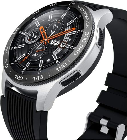 حلقة إطار متوافقة مع هاتف Samsung Gear S3 Frontier/غطاء لاصق بحلقة إطار كلاسيكي مضاد للخدش من الفولاذ المقاوم للصدأ غطاء حماية لساعة سامسونج جالاكسي 46 مم in Saudi Arabia