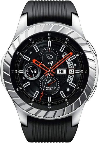 حلقة إطار متوافقة مع هاتف Samsung Gear S3 Frontier/غطاء لاصق بحلقة إطار كلاسيكي مضاد للخدش من الفولاذ المقاوم للصدأ غطاء حماية لساعة سامسونج جالاكسي 46 مم in Saudi Arabia