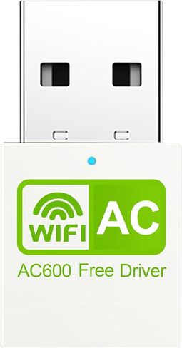USB Wifi Adapter for Desktop PC - 5G/2.4G Dual Band AC600 High-Speed Dongle, Driver-Free Wireless Network Adapter for Windows 11/10/8.1/8/7/XP/Vista - Perfect Wifi USB Adapter for PC Milky-White in Saudi Arabia