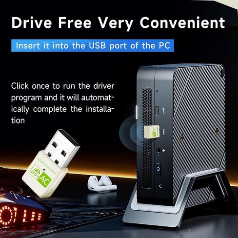 USB Wifi Adapter for Desktop PC - 5G/2.4G Dual Band AC600 High-Speed Dongle, Driver-Free Wireless Network Adapter for Windows 11/10/8.1/8/7/XP/Vista - Perfect Wifi USB Adapter for PC Milky-White in Saudi Arabia
