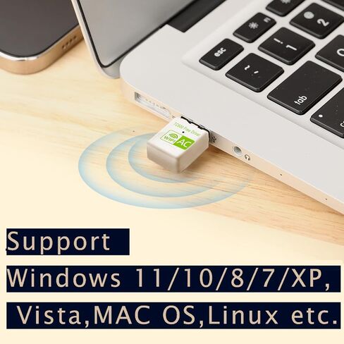 USB Wifi Adapter for Desktop PC - 5G/2.4G Dual Band AC600 High-Speed Dongle, Driver-Free Wireless Network Adapter for Windows 11/10/8.1/8/7/XP/Vista - Perfect Wifi USB Adapter for PC Milky-White in Saudi Arabia