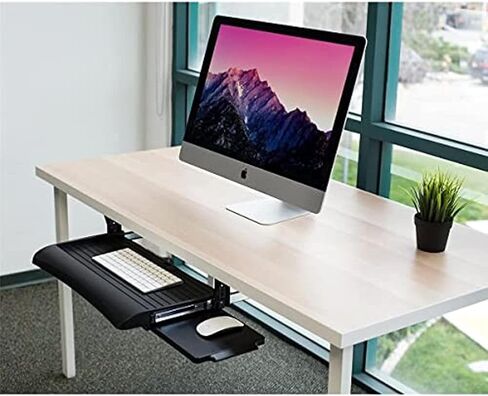 Mount-It! Computer Monitor Riser and Laptop Stand, Ergonomic Flat Screen Display Mount, Desktop Stand and Organizer, Glass and Aluminum Construction (MI-7262) (MI-7136) in Saudi Arabia