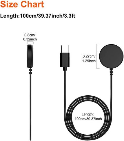 شاحن متوافق مع شاحن Samsung Galaxy، Galaxy Watch Ultra/7 / FE/ 6/6 Classic / 5/5 Pro / 4/4 Classic/ 3 / Active2/ كابل شاحن نشط، سلك شحن بديل 3.3 قدم (النوع C) in Kuwait