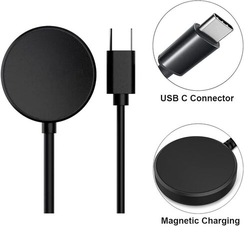 شاحن متوافق مع شاحن Samsung Galaxy، Galaxy Watch Ultra/7 / FE/ 6/6 Classic / 5/5 Pro / 4/4 Classic/ 3 / Active2/ كابل شاحن نشط، سلك شحن بديل 3.3 قدم (النوع C) in Kuwait