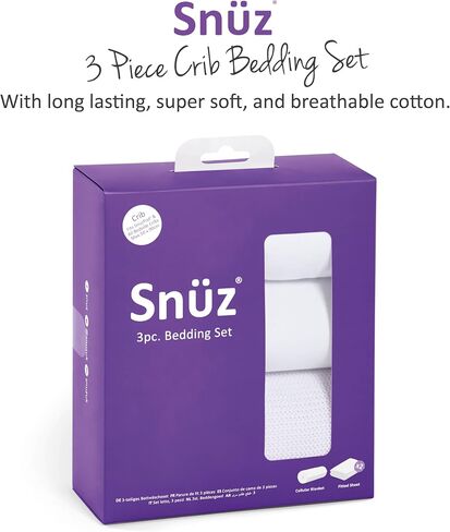 Crib Bedding Set - Super Soft, Luxurious Cotton with Fun Designs for Boys and Girls, Light and Breathable, Durable, Long Lasting, Machine Washable, Tumble Dry Safe (3 Piece) (Clouds) in Saudi Arabia