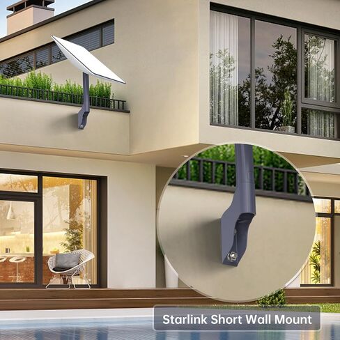 XLTTYWL Starlink Short Wall Mount, Aluminum Alloy Starlink Mount, Starlink Mounting Kit, Starlink Pole Mount, Starlink Roof Mount Compatible with Starlink Internet Kit Satellite in Saudi Arabia