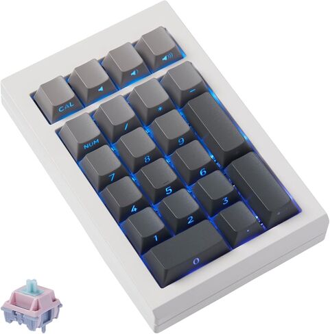 لوحة مفاتيح رقمية من الألومنيوم قابلة للبرمجة، RGB بإضاءة خلفية بلوتوث 5.0/2.4 جيجا هرتز/لوحة مفاتيح سلكية قابلة للتبديل السريع مع أغطية مفاتيح PBT 21 ومفاتيح خطية مزلقة لنظام Win/Mac in Kuwait