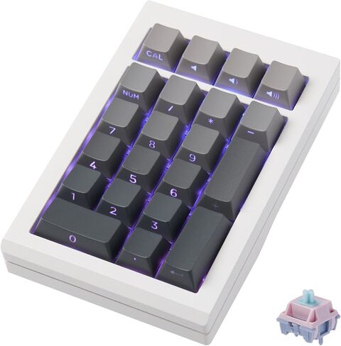 لوحة مفاتيح رقمية من الألومنيوم قابلة للبرمجة، RGB بإضاءة خلفية بلوتوث 5.0/2.4 جيجا هرتز/لوحة مفاتيح سلكية قابلة للتبديل السريع مع أغطية مفاتيح PBT 21 ومفاتيح خطية مزلقة لنظام Win/Mac in Kuwait