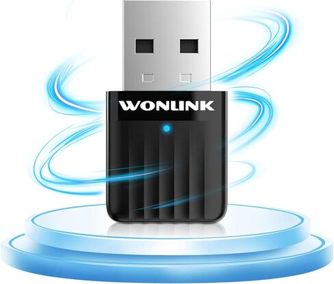 محول واي فاي USB من WONLILNK للكمبيوتر الشخصي، جهاز إرسال واستقبال شبكة لاسلكية ثنائي النطاق 2.4G/5G بسرعة 650 ميجابت في الثانية واي فاي دونجل لأجهزة الكمبيوتر المحمول المكتبية، حجم السفر، يدعم Windows XP/7/8/8.1/10/11 in Kuwait