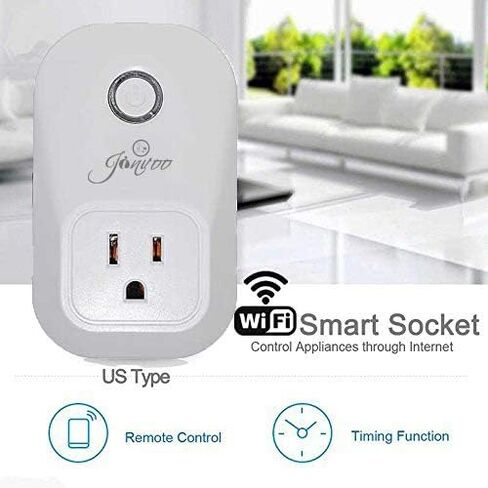 Jinvoo wifi Smart Plug, Smart Outlet Compatible with Alexa and Google Assistant, TUyaSmart Life 2.4GHz Only WiFi Socket, Voice&Remote Control, Schedule Timer, No Hub Required, ETL&FCC, 2-Pack in Saudi Arabia