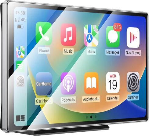 A-pple Carplay & Android Auto, 9 Inches Carplay Screen for Car with Light-Sensitive, Siri & G-oogle Assistant Voice Control, Mirror Link, Bluetooth,Suitable for Various Models in Saudi Arabia