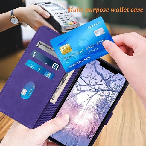 متوافق مع حافظة محفظة iPhone 13 Mini، [مسند] [حزام المعصم] [فتحات حامل البطاقة] حافظة هاتف صغيرة واقية داخلية من مادة TPU 13، غطاء قلاب من جلد البولي يوريثان لحافظة iPhone Mini 13 (أزرق) in Kuwait