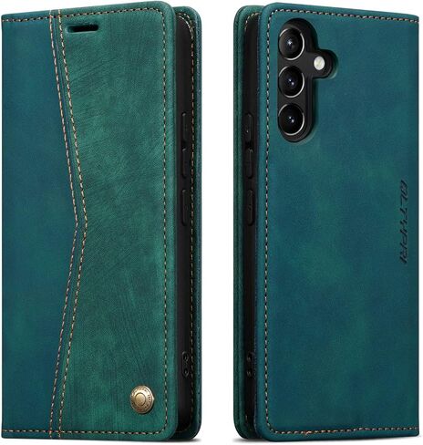 QLTYPRI Wallet Case for Samsung Galaxy S24, Vintage Folio PU Leather Purse Case with Card Slots Magnetic Closure Kickstand Flip Crashproof Phone Cover for Samsumg Galaxy S24 - Black in Saudi Arabia