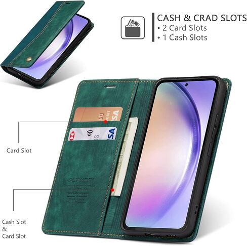 QLTYPRI Wallet Case for Samsung Galaxy S24, Vintage Folio PU Leather Purse Case with Card Slots Magnetic Closure Kickstand Flip Crashproof Phone Cover for Samsumg Galaxy S24 - Black in Saudi Arabia