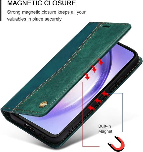 QLTYPRI Wallet Case for Samsung Galaxy S24, Vintage Folio PU Leather Purse Case with Card Slots Magnetic Closure Kickstand Flip Crashproof Phone Cover for Samsumg Galaxy S24 - Black in Saudi Arabia