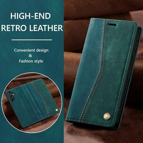QLTYPRI Wallet Case for Samsung Galaxy S24, Vintage Folio PU Leather Purse Case with Card Slots Magnetic Closure Kickstand Flip Crashproof Phone Cover for Samsumg Galaxy S24 - Black in Saudi Arabia