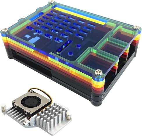 9 Layers Acrylic Case for Raspberry Pi 5, Pi 5 Case with Active Cooler for Raspberry Pi 5 4GB/8GB(5B209H) in Saudi Arabia