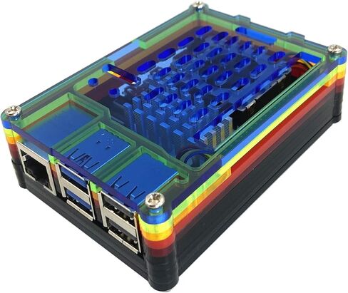 9 Layers Acrylic Case for Raspberry Pi 5, Pi 5 Case with Active Cooler for Raspberry Pi 5 4GB/8GB(5B209H) in Saudi Arabia