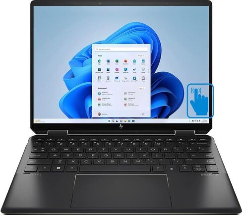 كمبيوتر محمول HP Spectre x360 2 في 1، شاشة لمس 13.5 بوصة 3K IPS، Intel i7-1355U 10-Core، Iris Xe Graphics، 16GB LPDDR4 4TB SSD، لوحة مفاتيح بإضاءة خلفية، Thunderbolt 4، بصمة الإصبع، Wi-Fi 6E، Win10 Home، COU يو اس بي 32 جيجا in Saudi Arabia