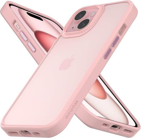 Designed for iPhone 15 Case, 4FT Military Grade Drop Protection,Translucent Matte Hard Back with Soft Edge Airbag, Protective Phone Cases for iPhone 15 (Black) in Saudi Arabia