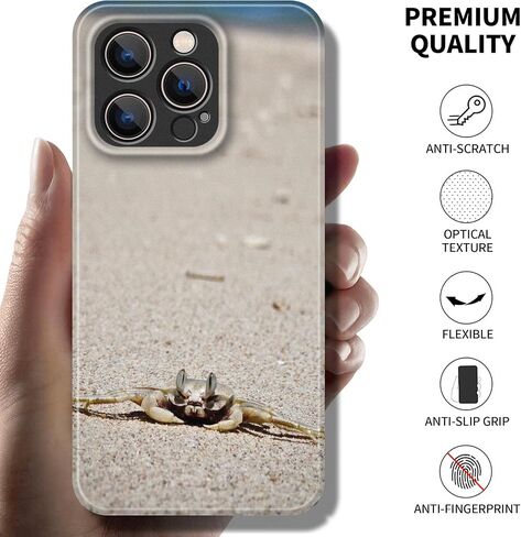 حافظة هاتف لهاتف iPhone 13 Pro، تصميم نصف حزمة، ملمس آلي مكشوف، مقاوم للخدش، سهل التنظيف، غطاء هاتف بلوري، مضاد لبصمات الأصابع، صلب، واقي عدسة، نمط سرطان البحر (سرطان البحر، IPhone 13 Pro) in Saudi Arabia