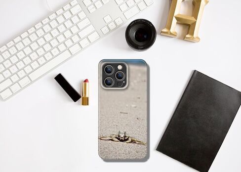 حافظة هاتف لهاتف iPhone 13 Pro، تصميم نصف حزمة، ملمس آلي مكشوف، مقاوم للخدش، سهل التنظيف، غطاء هاتف بلوري، مضاد لبصمات الأصابع، صلب، واقي عدسة، نمط سرطان البحر (سرطان البحر، IPhone 13 Pro) in Saudi Arabia