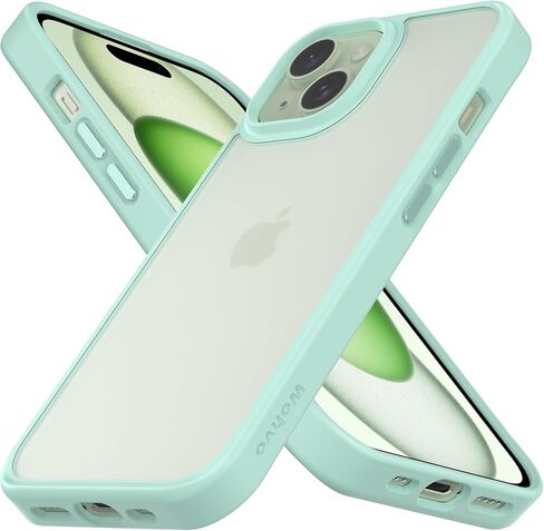 Designed for iPhone 15 Case, 4FT Military Grade Drop Protection,Translucent Matte Hard Back with Soft Edge Airbag, Protective Phone Cases for iPhone 15 (Black) in Saudi Arabia