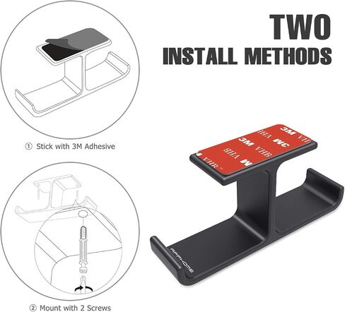 Headphone Hanger Stand Under Desk Hook Aluminum Stick-On Adhesive Dual Headsets Holder Mount PC Gaming Accessories for All Headphones in Saudi Arabia