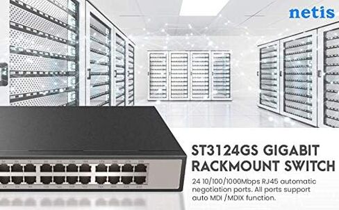ST3124GS 24 منفذ جيجابت غير مُدار 10/100/1000 متر، موزع إيثرنت لسطح المكتب، محور إيثرنت، التوصيل والتشغيل، بدون مروحة تمامًا، تحسين حركة المرور، حجم سطح المكتب المعدني القوي، قابل للتوسيع إلى حامل قياسي مقاس 19 بوصة مع حامل تثبيت متضمن، جيجاب in Kuwait