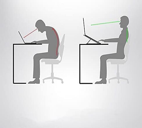 Laptop Stand Portable Aluminum Alloy Lightweight Foldable and Adjustable 6 Angles Heights Silicone Non-Slip Suitable for 10-15.6 Inch Laptops Ipads Books Silver in Saudi Arabia