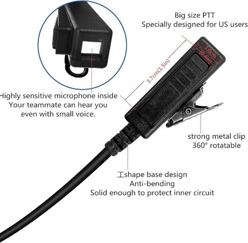 10Pcs Acoustic Tube SL300 Walkie Talkie Earpiece with PTT Mic for Motorola Wave TLK100 TLK110 SL3500e SL7550 SL7550e SL7580 SL7580e SL7590 SL7590e SL4000 SL1600 SL2600 SLN1000 (10 Pack) in Saudi Arabia