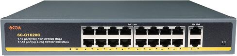 6COM 8 Port Gigabit PoE Switch, 8 PoE+ Ports 120W 10/100/1000Mbps, Plug & Play, 802.3af/at, Metal Fanless Unmanaged Network Switch, Limited Lifetime Protection in Saudi Arabia