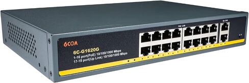 6COM 8 Port Gigabit PoE Switch, 8 PoE+ Ports 120W 10/100/1000Mbps, Plug & Play, 802.3af/at, Metal Fanless Unmanaged Network Switch, Limited Lifetime Protection in Saudi Arabia