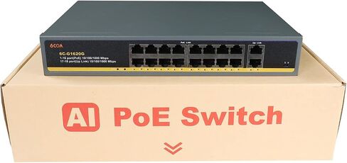 6COM 8 Port Gigabit PoE Switch, 8 PoE+ Ports 120W 10/100/1000Mbps, Plug & Play, 802.3af/at, Metal Fanless Unmanaged Network Switch, Limited Lifetime Protection in Saudi Arabia