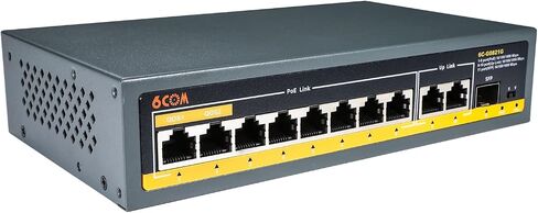 6COM 8 Port Gigabit PoE Switch, 8 PoE+ Ports 120W 10/100/1000Mbps, Plug & Play, 802.3af/at, Metal Fanless Unmanaged Network Switch, Limited Lifetime Protection in Saudi Arabia