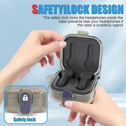 [Secure Lock] Clear Case Compatible with Echo Buds 2023 Case Cover, Anti-Scratch Protective Cover for All-New Echo Buds (2023 Release) Shockproof TPU Hard Shell with Keychain (Clear) in Saudi Arabia