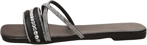 GORGLITTER Women's Rhinestone Flat Sandals Crisscross Strappy Open Toe Summer Sandals in Saudi Arabia