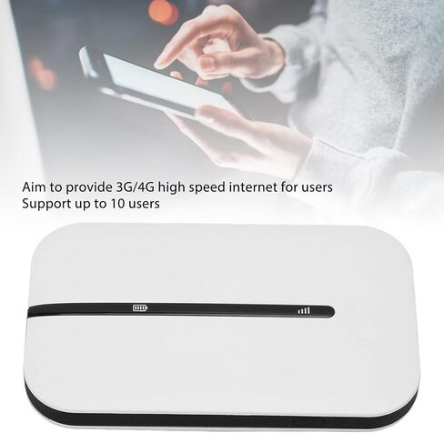 راوتر، راوتر محمول، راوتر مودم 4G LTE غير مقفل، فتحة بطاقة SIM بيضاء تصل إلى 10 مستخدمين، راوتر هوت سبوت يعمل بالبطارية 2.4 جيجا هرتز لطاولة الهاتف والكمبيوتر in Kuwait